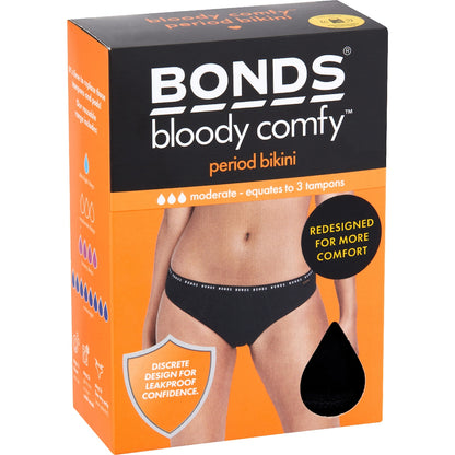 Bonds Bloody Cmfy Bikini Moderate 12 Period Care Reusable Underwear Each