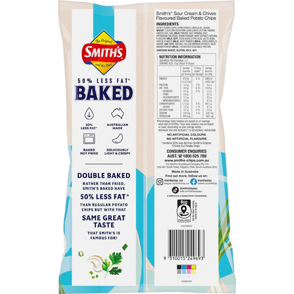 Smiths Crinkle Cut Baked Potato Chips Sour Cream & Chives 130g