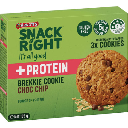Arnotts Snack Right + Protein Brekkie Cookie Choc Chip 135g