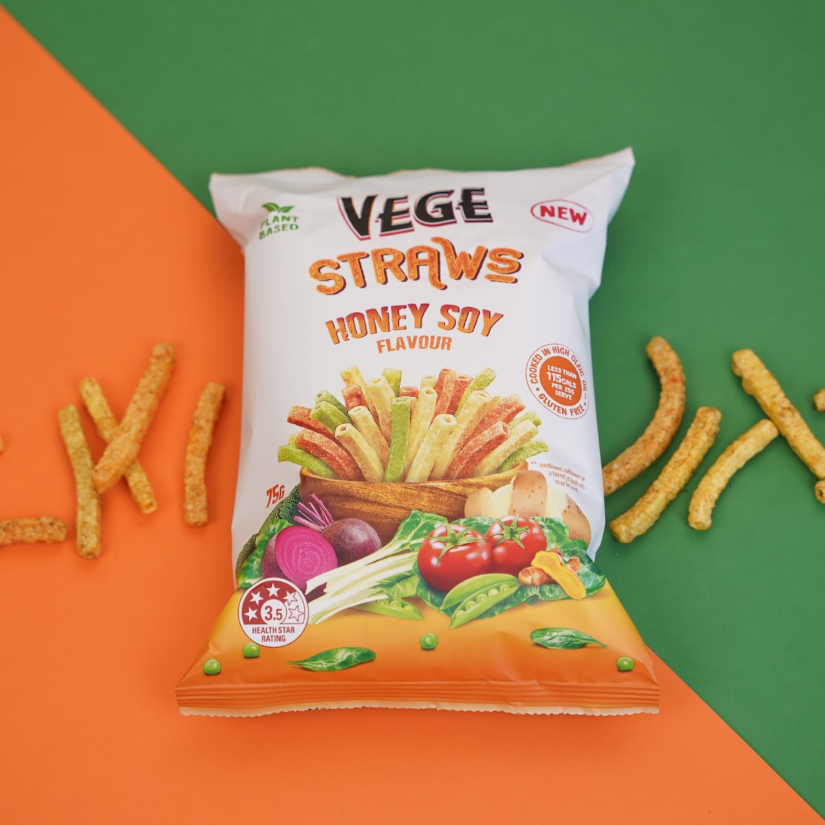 Vege Chips Straws Honey Soy 75g
