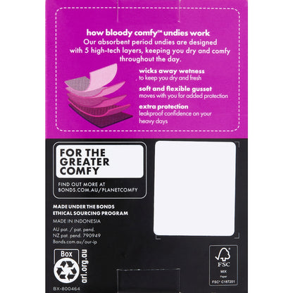 Bonds Bloody Comfy Brief Heavy 10 Period Care Reusable Underwear Each