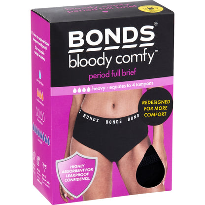 Bonds Bloody Comfy Brief Heavy 16 Period Care Reusable Underwear Each