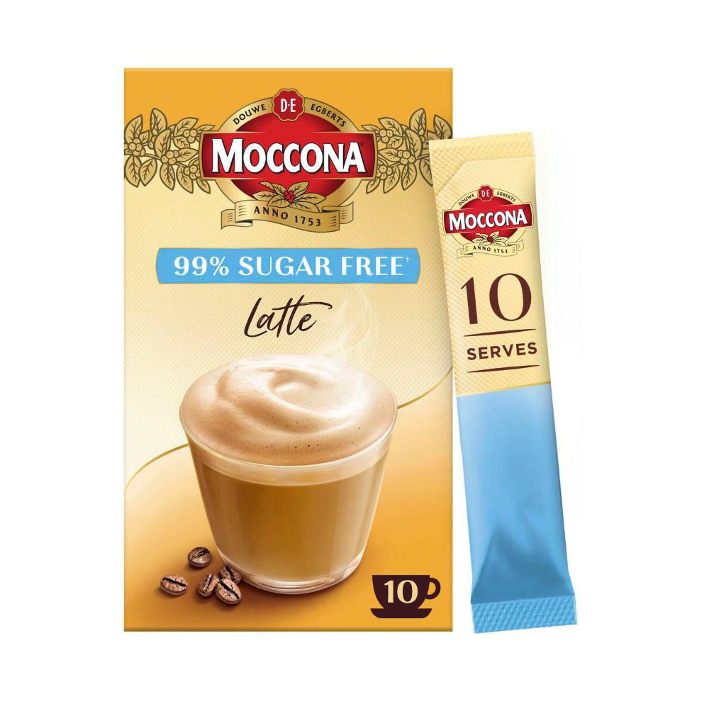 Moccona 99% Sugar Free Latte Coffee Sachets - 10 Pack