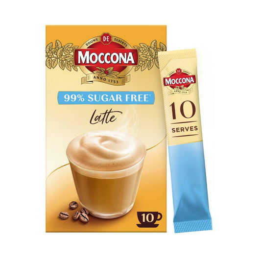 Moccona 99% Sugar Free Latte Coffee Sachets - 10 Pack