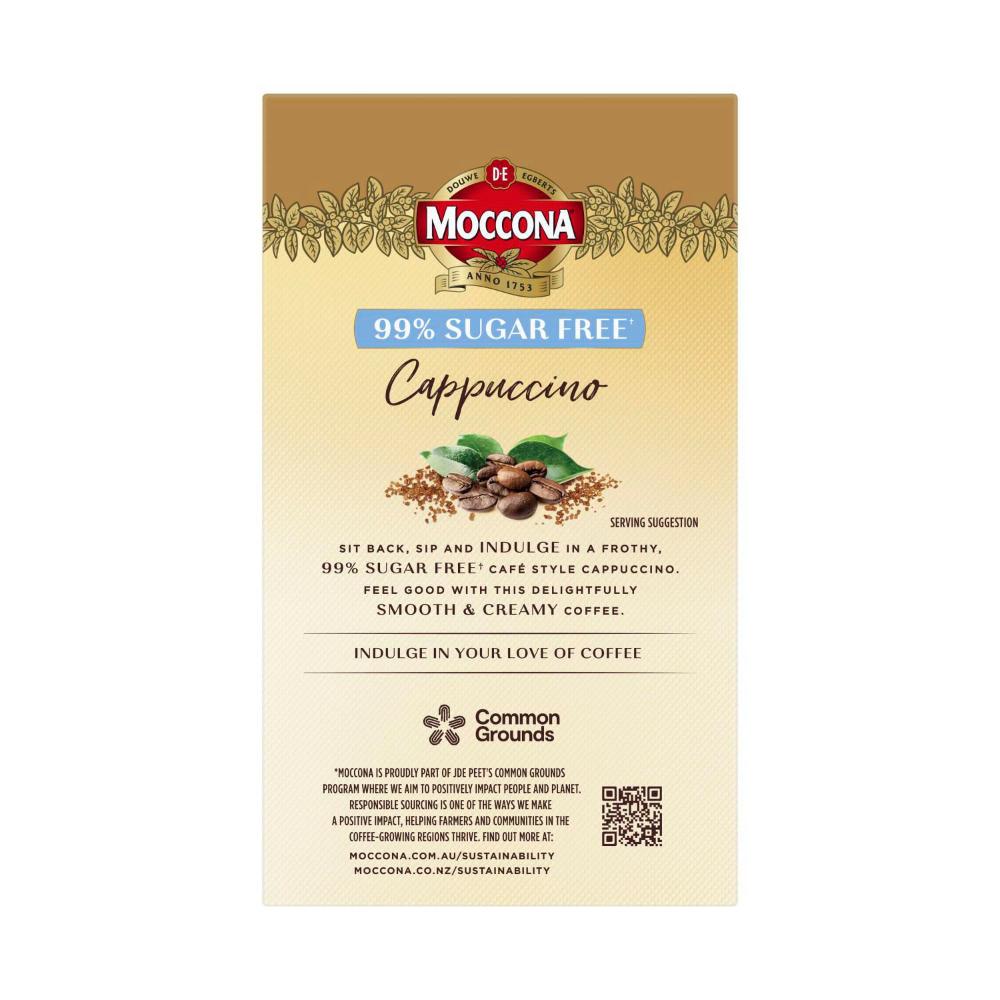 Moccona 99% Sugar Free Cappuccino Coffee Sachets - 10 Pack