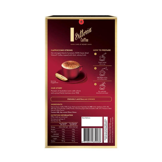 Vittoria Strong Cappuccino Coffee Sachets - 8 Pack