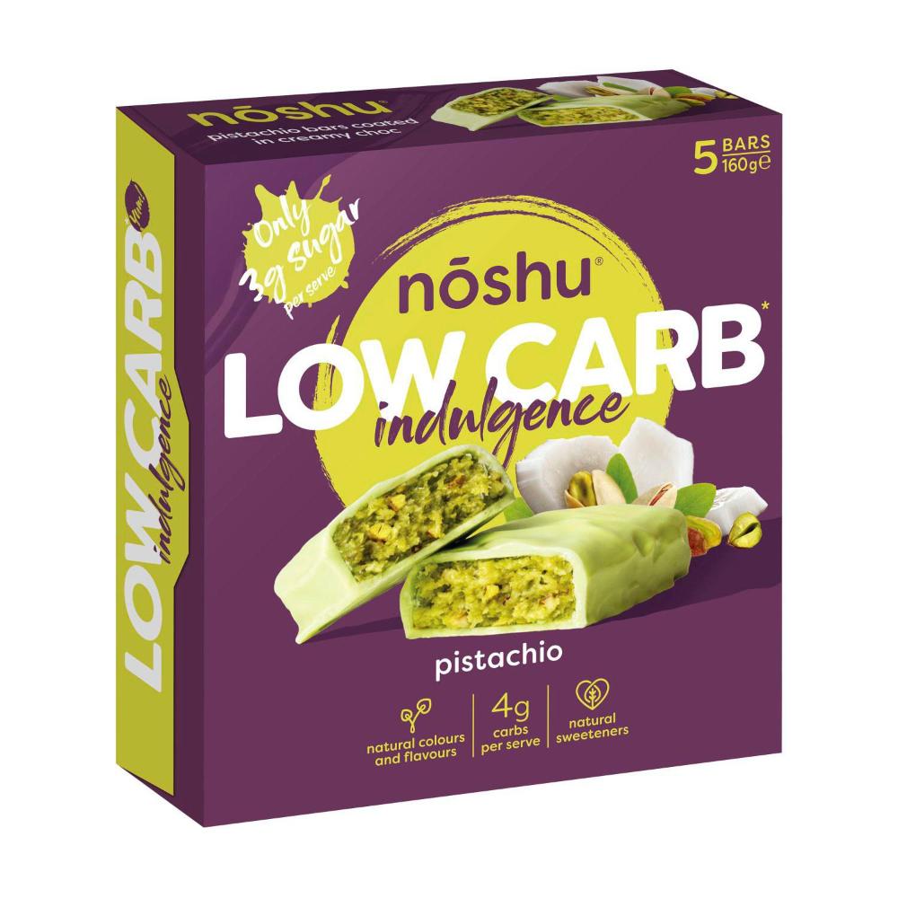 Noshu Low Carb Pistachio Indulgence Bars - 160g