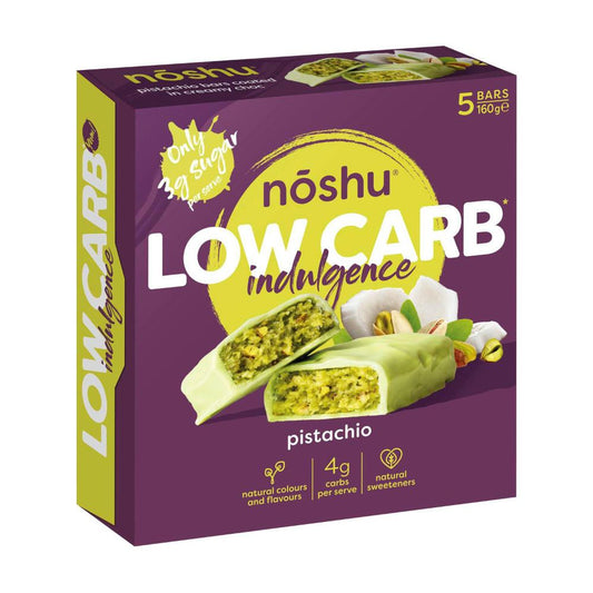 Noshu Low Carb Pistachio Indulgence Bars - 160g