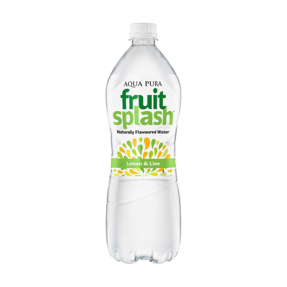 AquaPura Fruit Splash Flavoured Water Lemon Lime - 1L