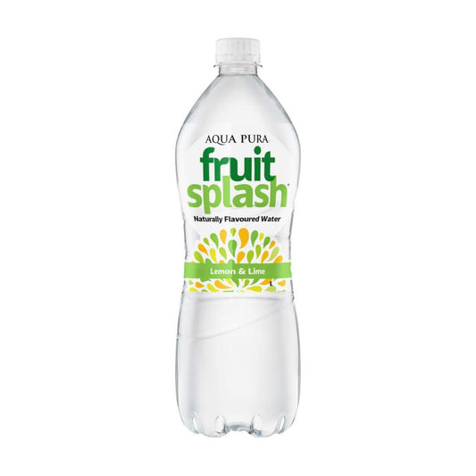 AquaPura Fruit Splash Flavoured Water Lemon Lime - 1L