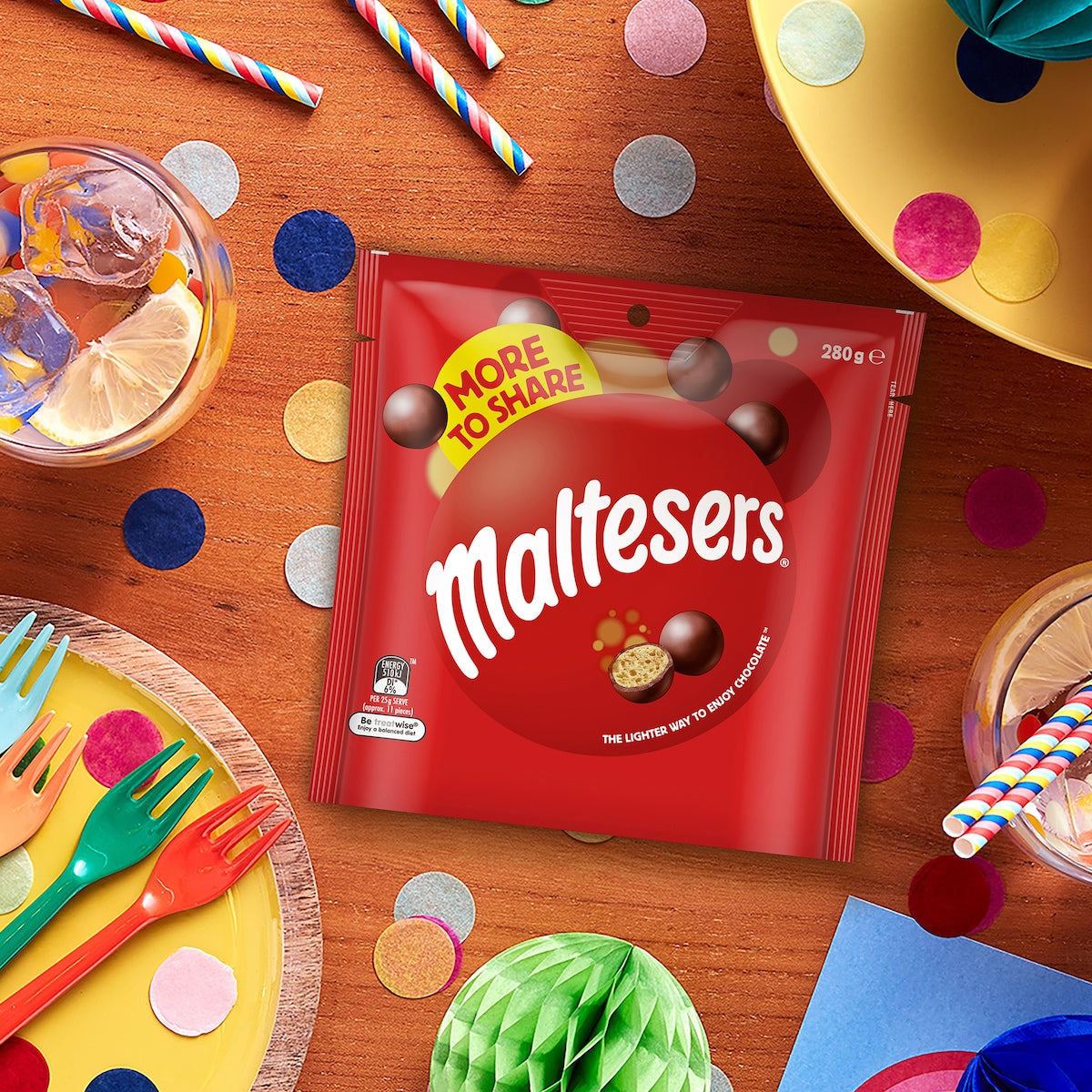Maltesers Milk Chocolate Snack Party Bag 280g