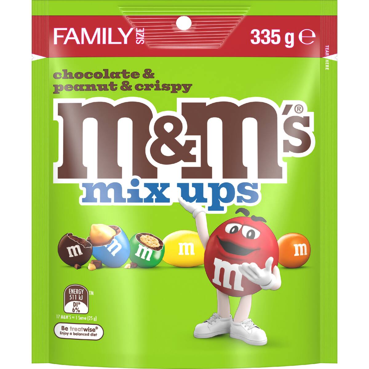 M&m's Mix Ups Milk Chocolate Snack & Share Bag 335g