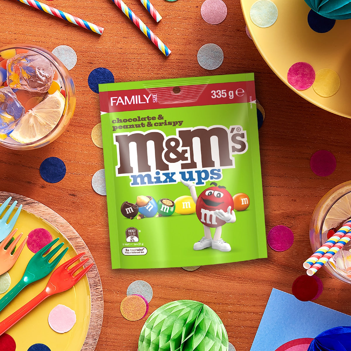 M&ms Mix Ups Milk Chocolate Snack & Share Bag 335g