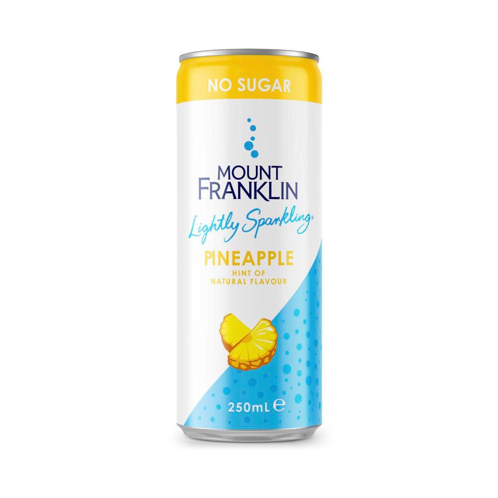 Mount Franklin Sparkling Water Cans Pineapple 250ml - 6 Pack
