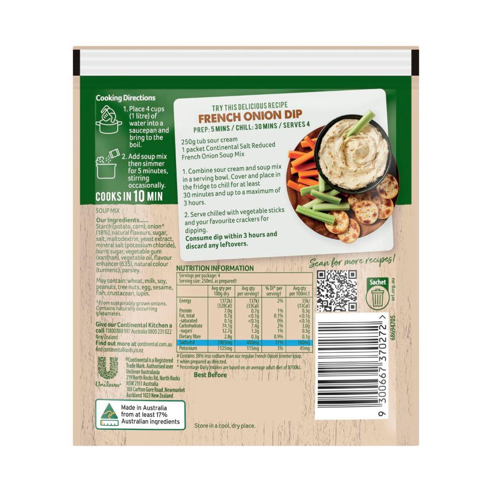 Continental French Onion Salt Reduced Soup Serves 4 - 35g