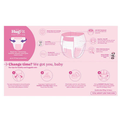 Huggies Jumbo Nappy Pants Size 4 Girl - 62 Pack
