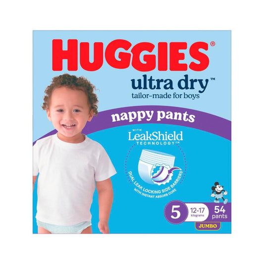Huggies Nappy Pants Size 5 Boy Jumbo - 54 Pack