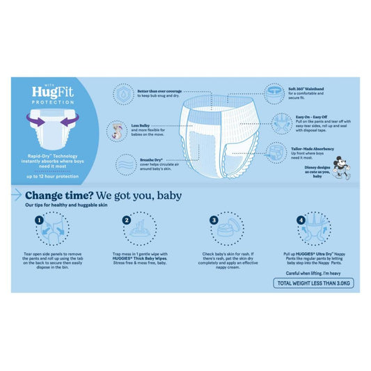 Huggies Nappy Pants Size 5 Boy Jumbo - 54 Pack