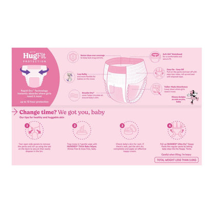 Huggies Jumbo Nappy Pants Size 5 Girl - 54 Pack