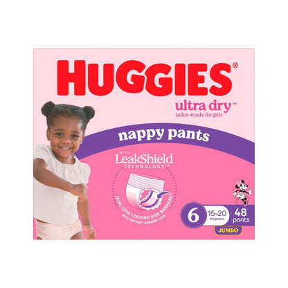 Huggies Jumbo Nappy Pants Size 6 Girl - 48 Pack