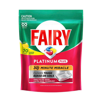 Fairy Platinum Plus Lemon Dishwashing Tablets - 70 Pack