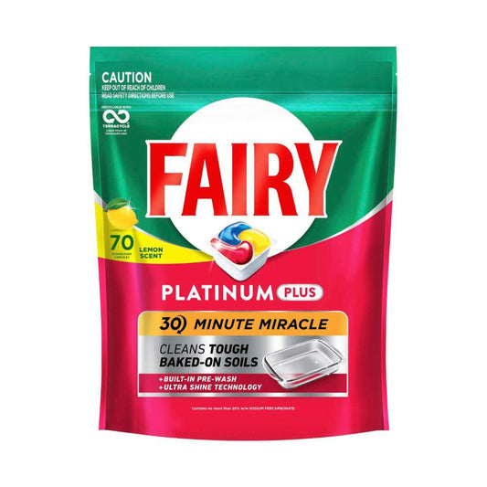 Fairy Platinum Plus Lemon Dishwashing Tablets - 70 Pack