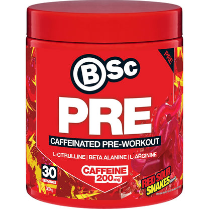 Bsc Pre Caffeinated Pre-workout Red Sour Snakes 300g