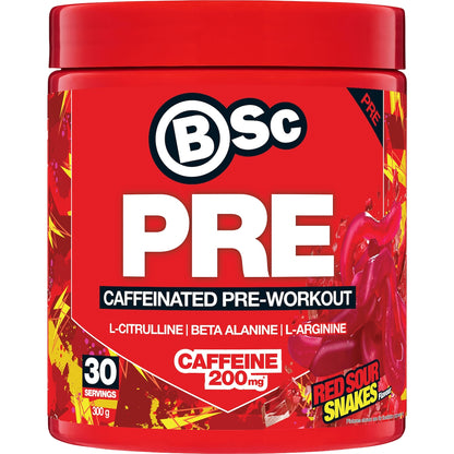 Bsc Pre Caffeinated Pre-workout Red Sour Snakes 300g