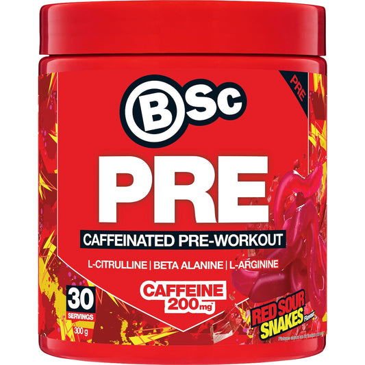 Bsc Pre Caffeinated Pre-workout Red Sour Snakes 300g