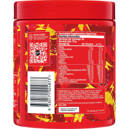 Bsc Pre Caffeinated Pre-workout Red Sour Snakes 300g