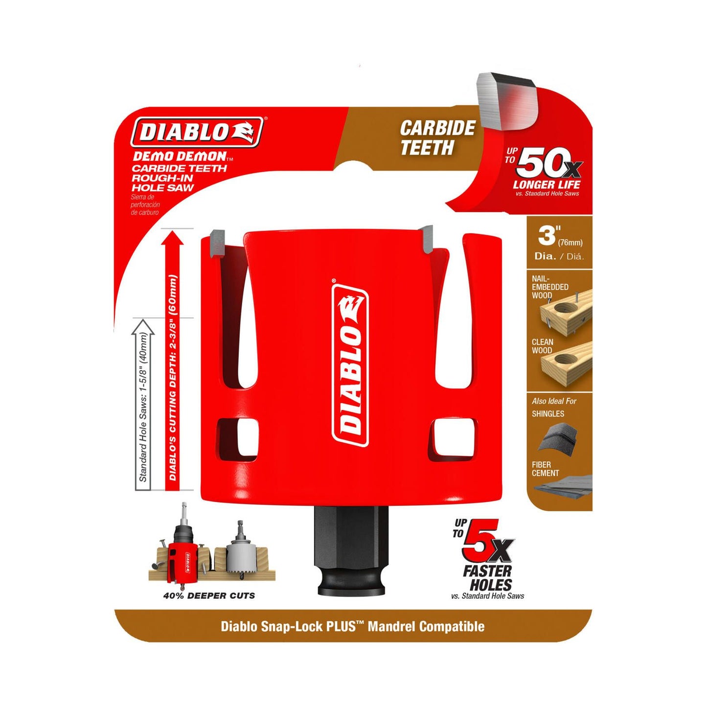 Diablo Demo Demon Carbide Teeth Hole Saw - 3" - 60mm