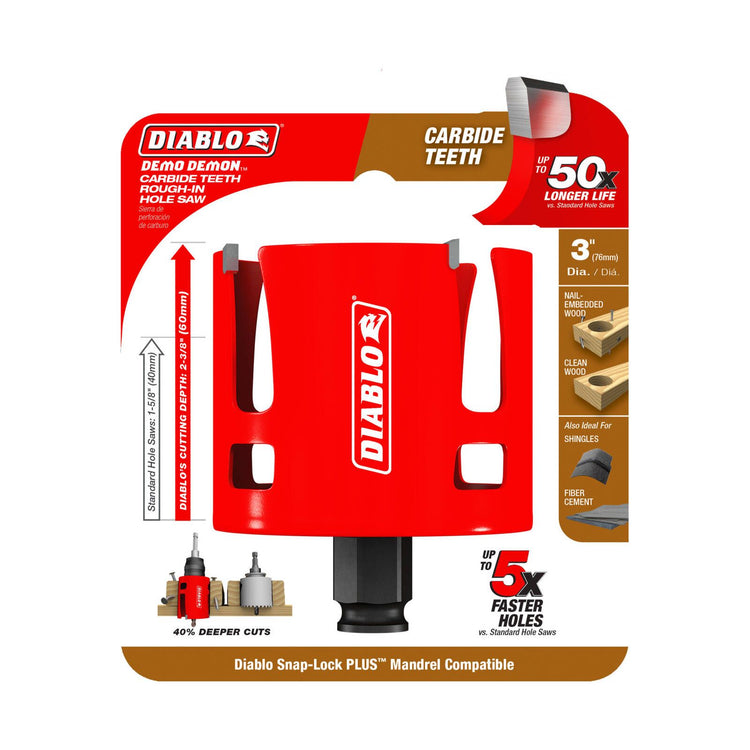 Diablo 76mm Demo Demon Carbide Teeth Rough in Hole Saw