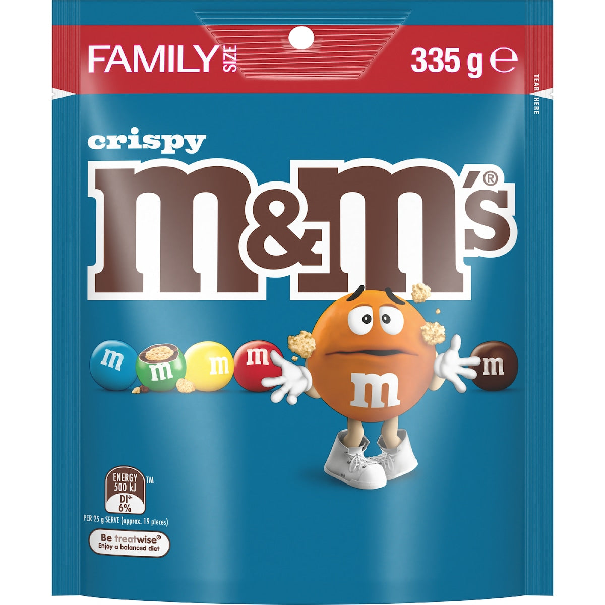 M&ms Crispy Milk Chocolate Snack & Share Bag 335g