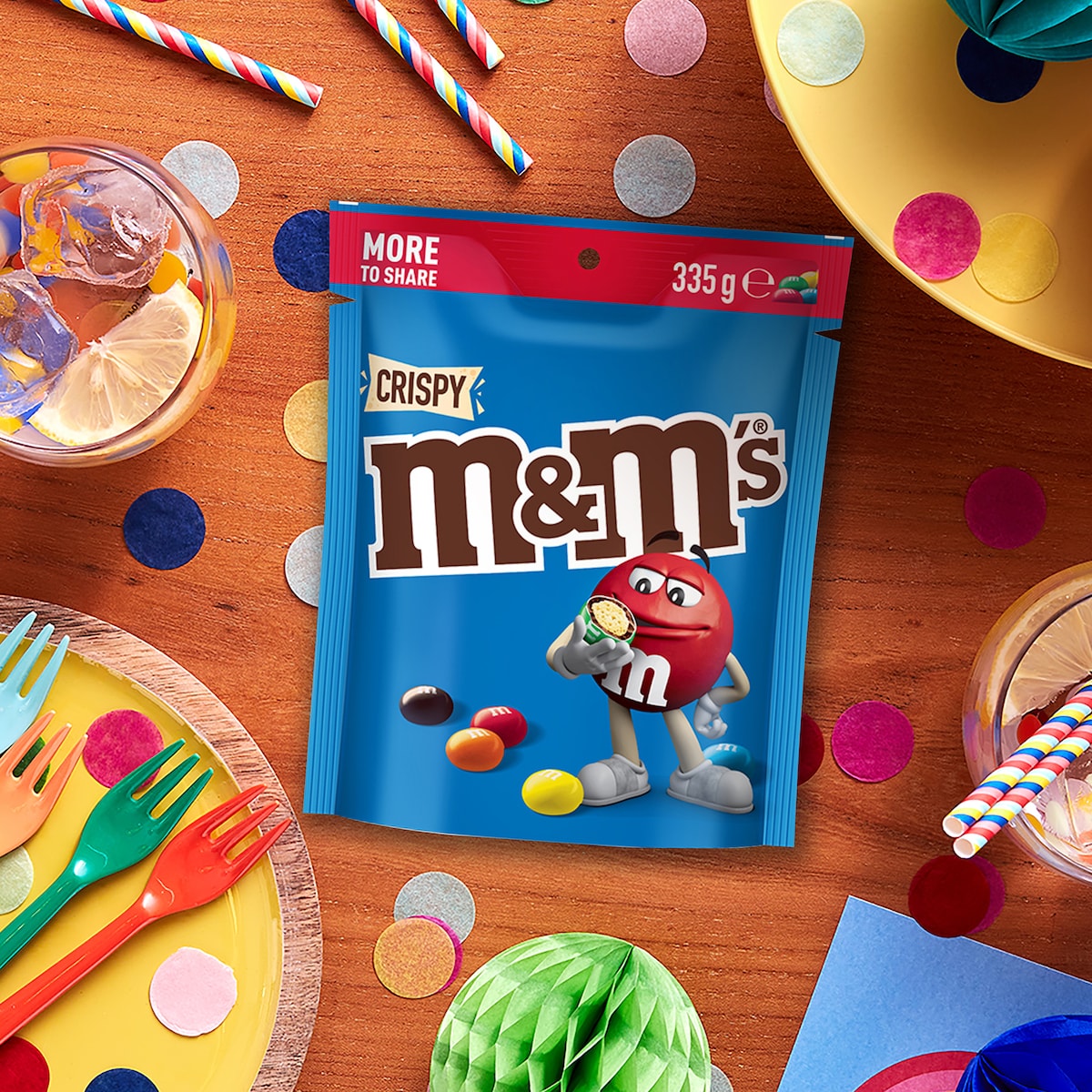 M&ms Crispy Milk Chocolate Snack & Share Bag 335g