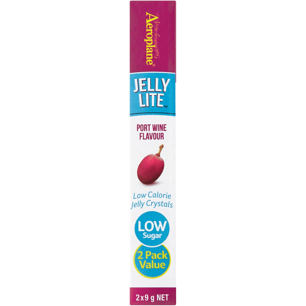 Aeroplane Jelly Lite Port Wine Flavour Low Calorie Jelly Crystals 2x9g