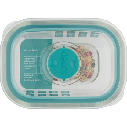 Decor Vent & Seal Glass Container Oblong 600ml Each