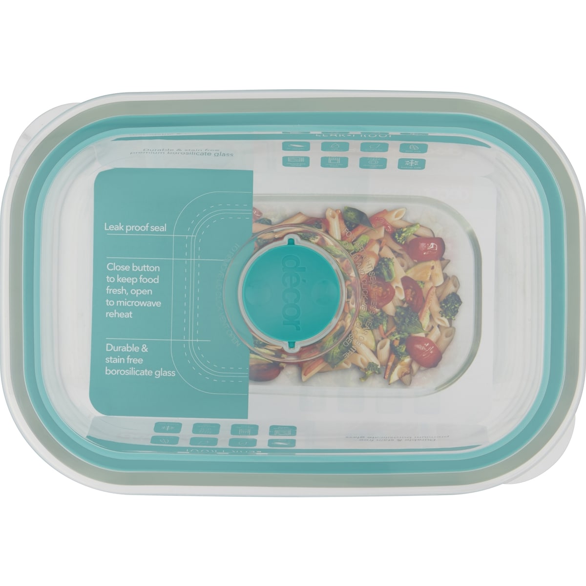 Decor Vent & Seal Glass Container Oblong 1.5l Each