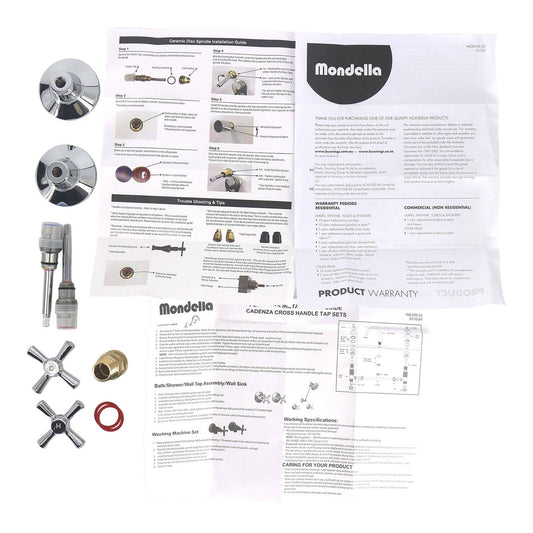 Mondella Chrome Cadenza Wall Top Assembly - 1/2 Turn - 245mm