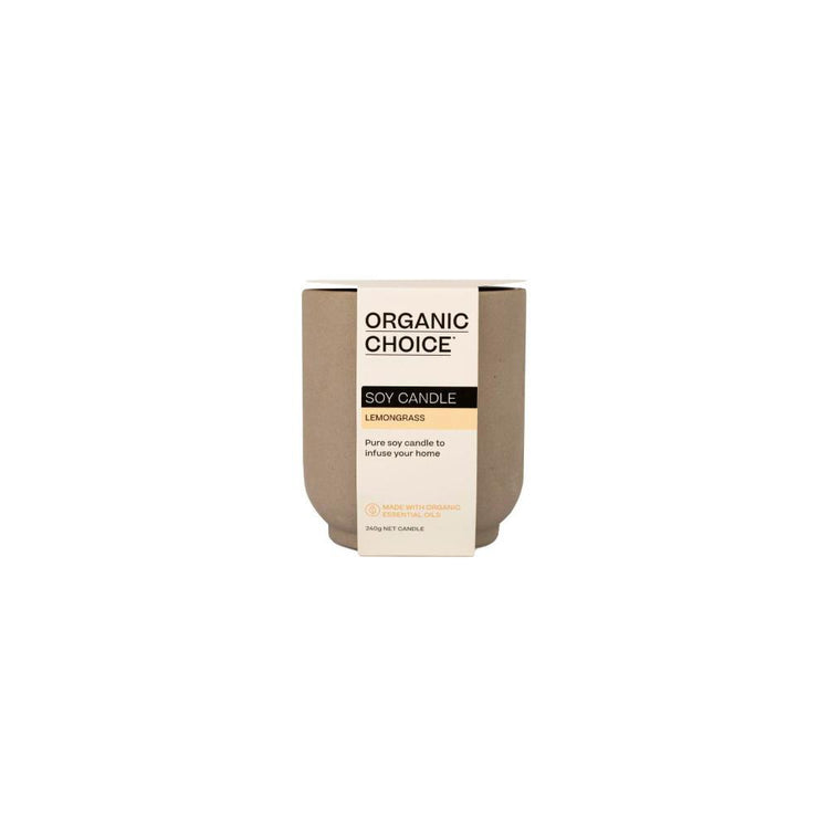 Organic Choice Soy Candle Lemongrass 240g - 1 Each
