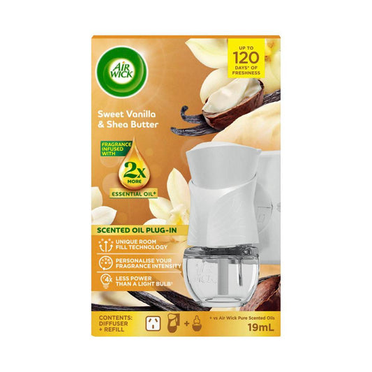 Air Wick Scented Oil Plug-in Oil Diffuser + Refill Sweet Vanilla & Shea Butter - 1 Pack