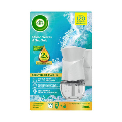 Air Wick Scented Oil Plug-in-diffuser + Refill Ocean Waves & Sea Salt - 19mL