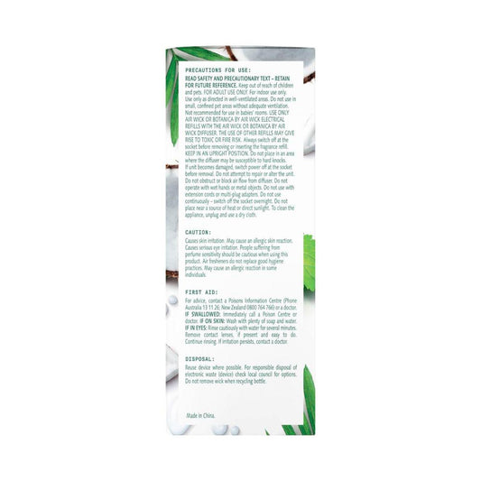 Botanica By Air Wick Air Plug In Diffuser Refill Coconut Milk & Indonesian Patchouli - 1 Pack