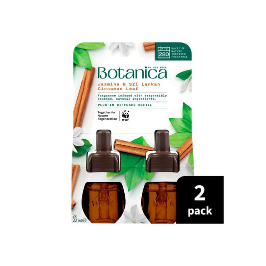 Botanica By Air Wick Plug- In Diffuser Refill Jasmine & Sri Lankan Cinnamon Leaf 2 X 22ml | 44mL
