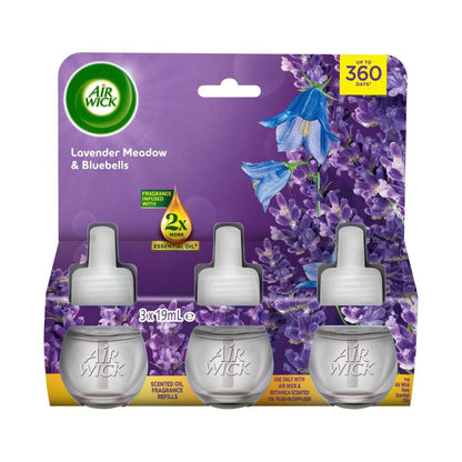 Air Wick Scented Oil Fragrance Refills Lavender Meadows & Bluebells 3x9ml - 57mL