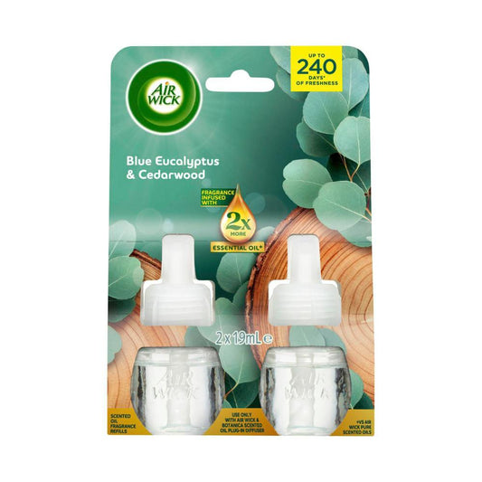 Air Wick Scented Oil Fragrance Refill Blue Eucalyptus & Cedarwood 2x19ml - 38mL