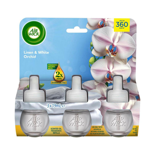Air Wick Scented Oil Fragrance Refill Linen & White Orchid 3x19ml - 57mL