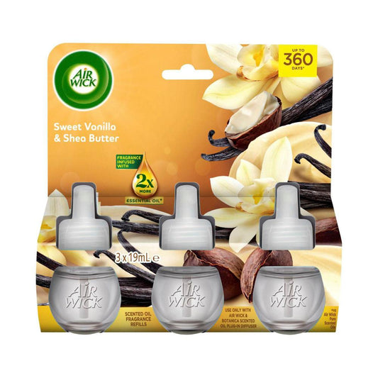 Air Wick Scented Oil Fragrance Refills Sweet Vanilla & Shea Butter 3x19ml - 57mL