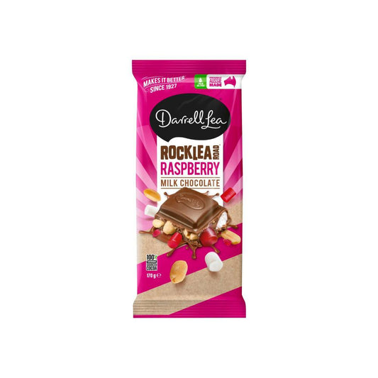 Darrell Lea Rocklea Raspberry Road Chocolate Block - 170g