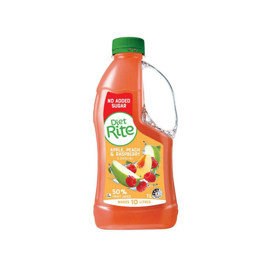 Diet Rite Apple Peach Rasp Cordial - 1L