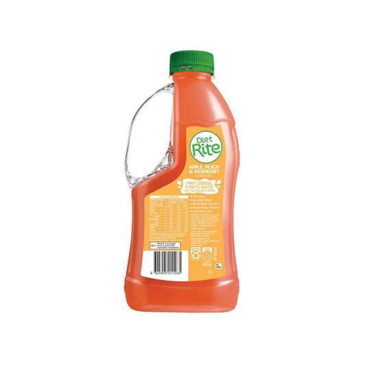Diet Rite Apple Peach Rasp Cordial - 1L